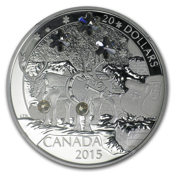 2015 Canada 1 oz Silver $20 Holiday Reindeer 2015 Canada 1 oz Silver $20 Holiday Reindeer